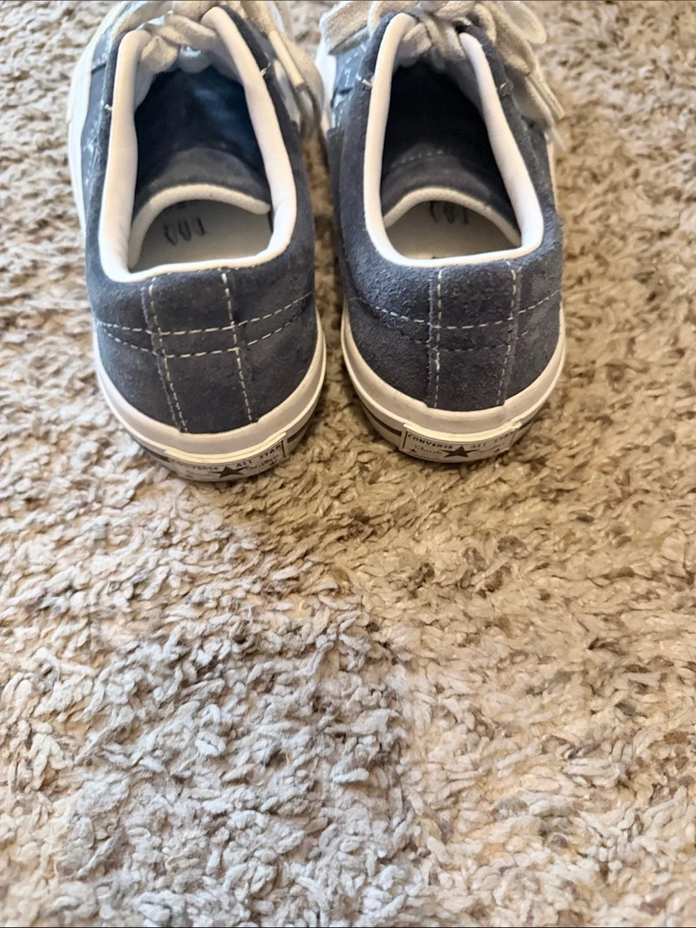 Converse Kids Suede Sneakers in Blue and White